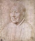 Jan Van Eyck Canvas Paintings - Portrait of Cardinal Albergati